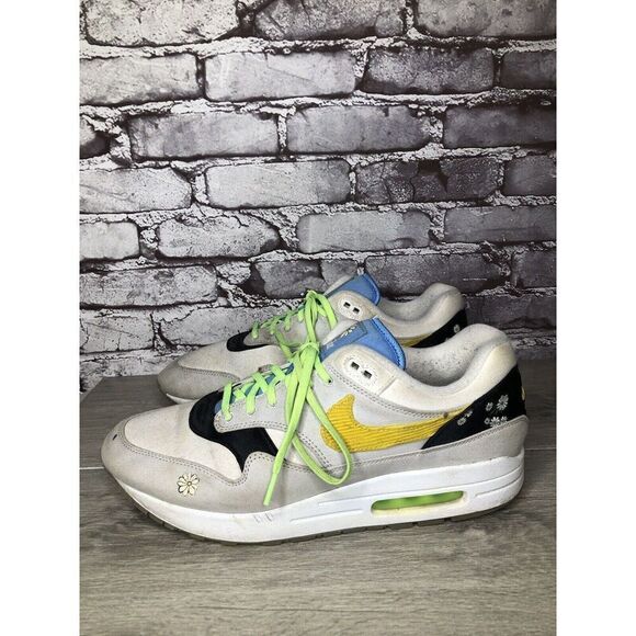 Nike Air Max 1 Daisy White Grey Black Yellow Sneakers Men 12M US/46 CW6031-100 - Picture 8 of 16